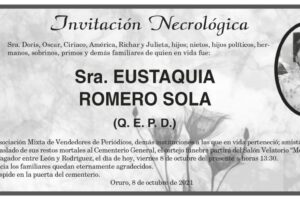 Invitación Necrológica de Eustaquia Romero Sola