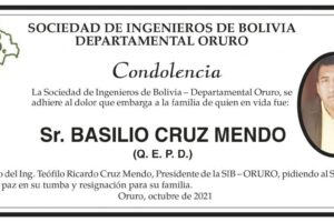Condolencia por el fallecimiento de Basilio Cruz Mendo
