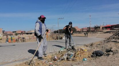 faenas de limpieza en Oruro