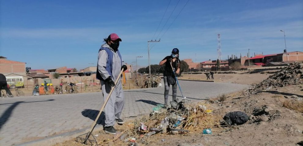 faenas de limpieza en Oruro