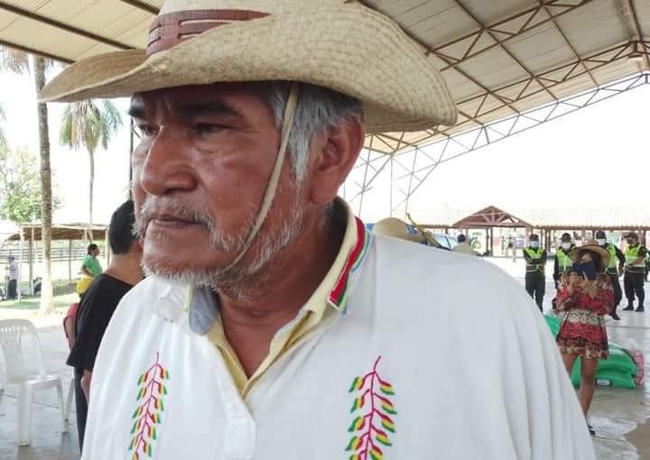 Marcial Fabricano durante la Marcha Indígena