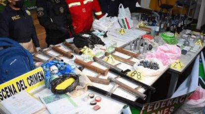 Explosivos encontrados en Adepcoca