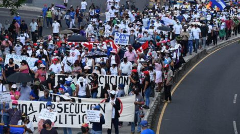 Protesta contra Nayib Bukele en El Salvador