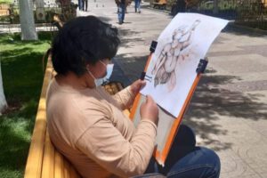 Maratón de dibujo en el Instituto de Formación Artística Bellas Artes Oruro
