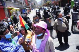 Tomasa Medina en marcha de La Paz