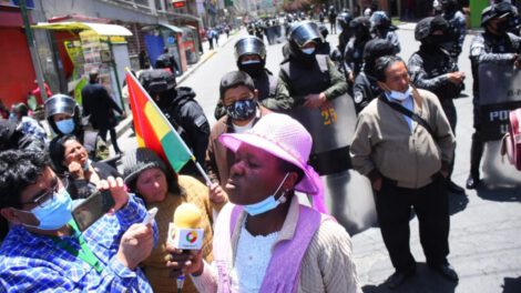 Tomasa Medina en marcha de La Paz