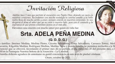 Invitación Religiosa por Adela Peña Medina