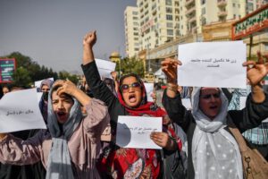 Protestas de mujeres afganas en Kabul por sus derechos