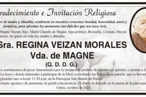 Agradecimiento e Invitación Religiosa por Regina Veizan Morales