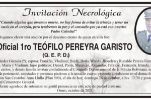 Invitación Necrológica Teófilo Pereyra Garisto