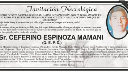 Cefirino Espinoza Mamani Q. E. P. D.