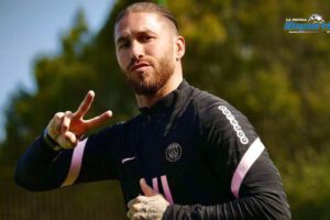 Sergio Ramos entrenando con el PSG