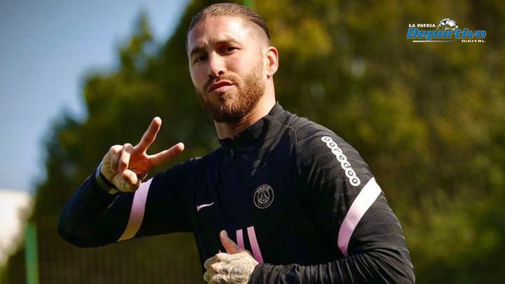 Sergio Ramos entrenando con el PSG