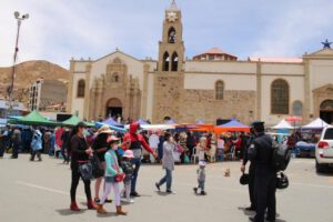 Controles para la feria del Calvario cerca del Socavón