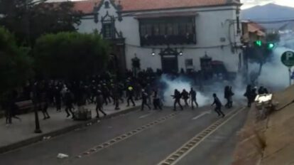 Enfrentamientos en Potosí durante el aniversario