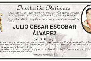 Invitación Religiosa para Julio Cesar Escobar Álvarez