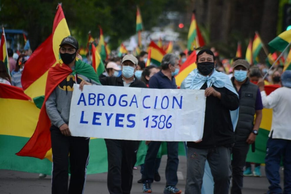 Ciudadanía cochabambina exigen la abrogación de Ley 1386