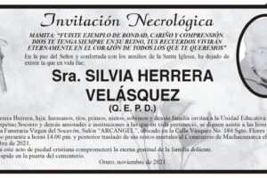 Invitación necrológica de Silvia Herrera Velásquez