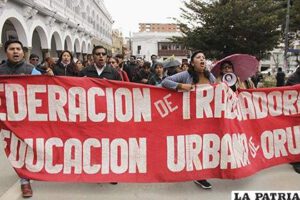 El magisterio urbano de Oruro todavía prevé movilizaciones