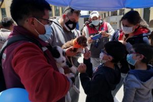 Familias adoptan mascotas sin hogar en la campaña de adopción