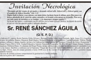 Invitación Necrológica para René Sánchez Águila