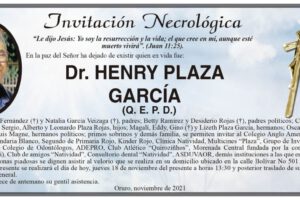 Invitación Necrológica: Dr. Henry Plaza García