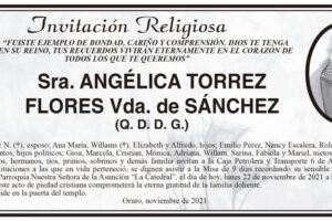 Invitación Religiosa para Angélica Torrez Flores