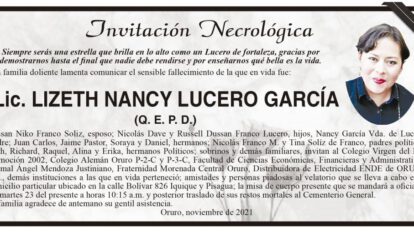 Lic. Lizeth Nancy Lucero García Q. E. P. D.