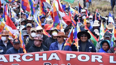 Marcha por la patria con Luis Arce en defensa de la democracia