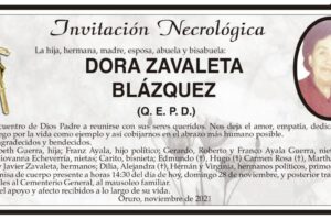 Invitación Necrológica de Dora Zavaleta Blázquez