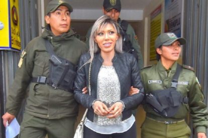 Momento de la aprehensión de Gabriela Zapata