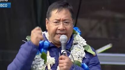 Marcha por la Patria con Luis Arce en la plaza San Francisco
