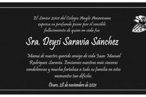 Necrológico de Deysi Saravia Sánchez