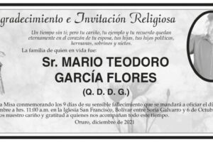 Agradecimiento e Invitación Religiosa por Mario Teodoro García Flores
