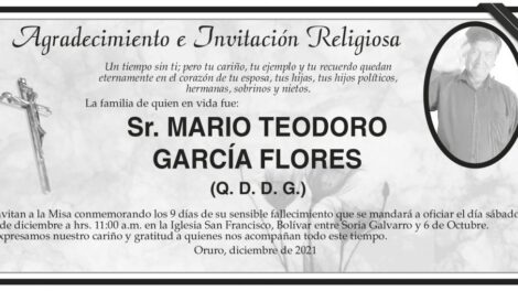 Agradecimiento e Invitación Religiosa por Mario Teodoro García Flores