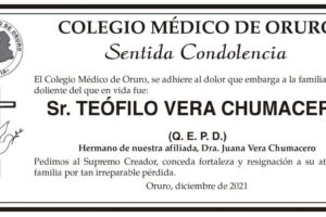 Teófilo Vera Chumacero Q. E. P. D.