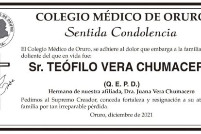 Teófilo Vera Chumacero Q. E. P. D.