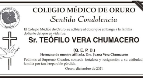 Teófilo Vera Chumacero Q. E. P. D.
