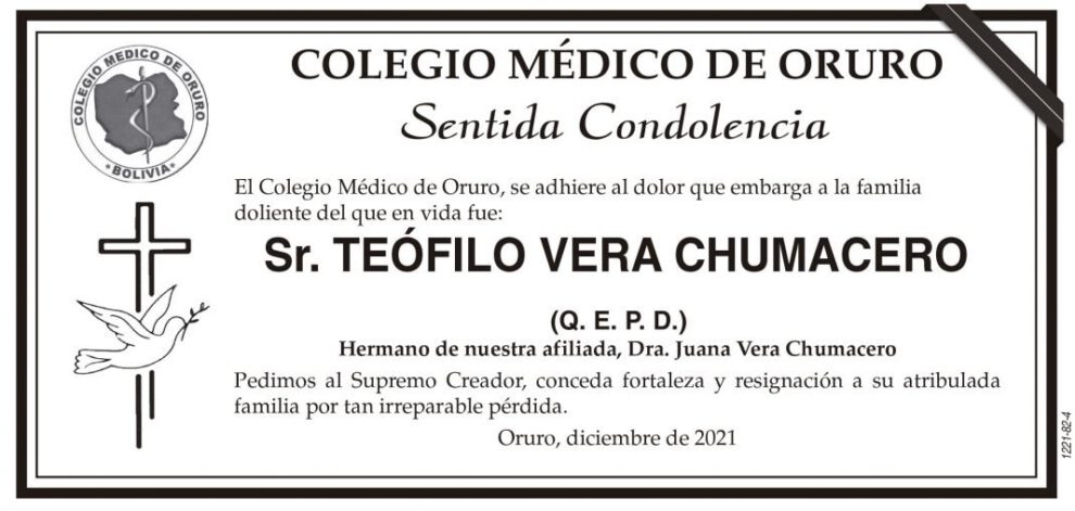 Teófilo Vera Chumacero Q. E. P. D.