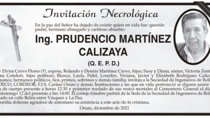 Ing. Prudencio Martínez Calizaya Q. E. P. D.