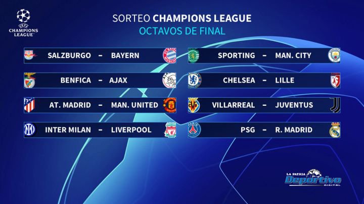 Las llaves de octavos de final de la Champions League con PSG frente al Real Madrid
