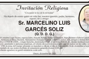 MARCELINO LUIS GARCÉS SOLIZ - Invitación Religiosa