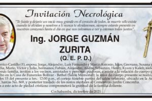 Invitación Necrológica: Ing. Jorge Guzmán Zurita