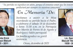 Andrés Erick Aramayo Blacutt en memoria