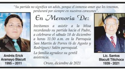 Andrés Erick Aramayo Blacutt en memoria