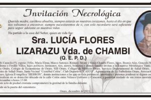 Invitación Necrológica de Lucía Flores Lizarazu