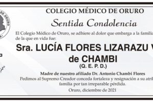 Condolencias por Lucía Flores Lizarazu