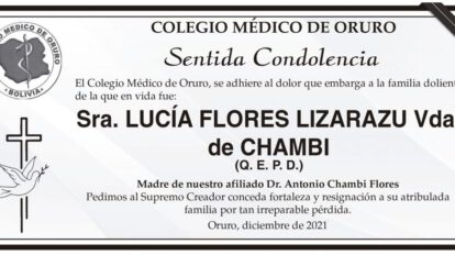 Condolencias por Lucía Flores Lizarazu
