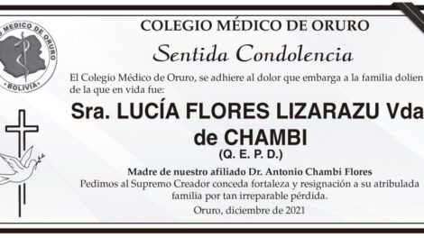 Condolencias por Lucía Flores Lizarazu