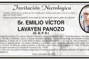 Invitación Necrológica de Emilio Víctor Lavayen Panozo